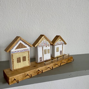 Népi házikós kulcstartó - otthon & életmód - dekoráció - fali és függő dekoráció - fali kulcstartó - Meska.hu