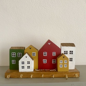 Skandináv utca - fali kulcstartó, fogas, akasztó, Otthon & Életmód, Dekoráció, Fali és függő dekoráció, Fali kulcstartó, Famegmunkálás, MESKA