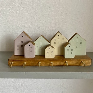 Pasztell  színű fogas, kulcstartó, Otthon & Életmód, Bútor, Fogas, Famegmunkálás, MESKA