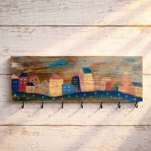 Kék város - kulcstartó- fogas - ajándékötlet - Meska.hu