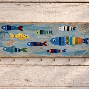 Árral szemben - rusztikus falikép, akasztó, fogas, kulcstartó - Meska.hu