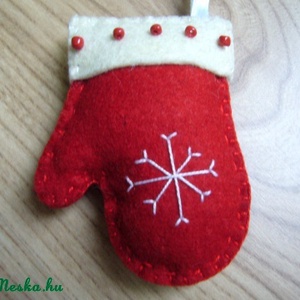 KARÁCSONYFA DÍSZ FILCBŐL 3 DB - karácsony - karácsonyi lakásdekoráció - karácsonyfadíszek - Meska.hu