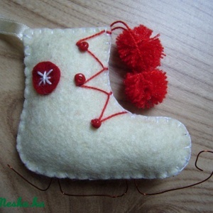 KARÁCSONYFA DÍSZ FILCBŐL 3 DB - karácsony - karácsonyi lakásdekoráció - karácsonyfadíszek - Meska.hu