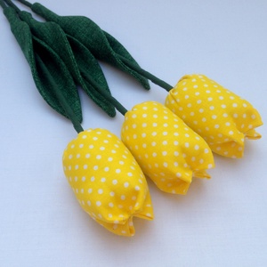  TEXTIL TULIPÁN 3db/csomag(citromsárga apró pöttyös) - Meska.hu