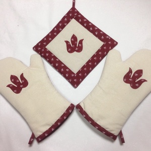 Magyaros mintával Konyhai edényfogó kesztyű 2db és edényalátét, Otthon & Életmód, Konyhafelszerelés, tálalás, Konyhai textil, Edényfogó & Edényfedő, Varrás, MESKA
