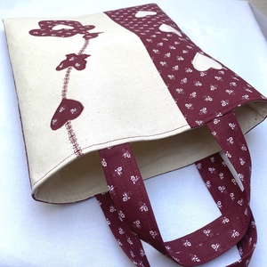 BORDÓ 100% pamut vászon bélelt táska, SZATYOR, bevásárlótáska - táska & tok - bevásárlás & shopper táska - shopper, textiltáska, szatyor - Meska.hu