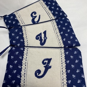 Monogrammos Neszeszer 20x10cm választható betűvel kék - táska & tok - neszesszer - Meska.hu