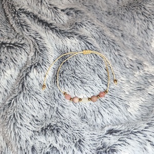 Rodonit és rózsakvarc karkötő  - ékszer - karkötő - ásványkarkötő - Meska.hu