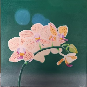 Orchidea-fókuszban olajfestmény - Meska.hu