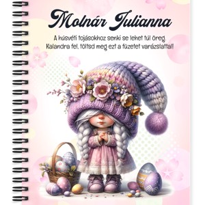 Személyre szabható - Húsvéti manólány mintás A5-ös füzet, Otthon & Életmód, Papír, írószer, Jegyzetfüzet & Napló, , MESKA