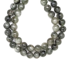 Turmalinkvarc zöld golyó 10-11mm  ékszerkészítő alapanyag (füzér), Kellékek & szerszámok, Ásvány alapanyag, Ásványfüzér, , MESKA