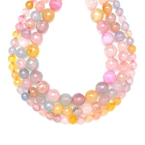 Achát tűz szinezett fazettált pasztell golyó 10mm  ékszerkészítő alapanyag (füzér), Kellékek & szerszámok, Ásvány alapanyag, Ásványfüzér, , MESKA