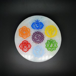 Szelenit korong csakra színes 10cm, Kellékek & szerszámok, Ásvány alapanyag, Szelenit korong, , MESKA