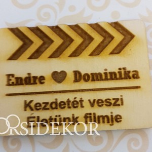 Köszönetajándék esküvői hűtőmágnes fából filmes - esküvő - emlék & ajándék - köszönőajándék - Meska.hu
