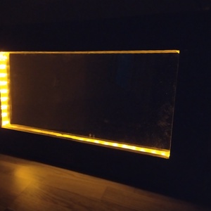 LED fénykábeles tükör rusztikus kerettel, Otthon & Lakás, Dekoráció, Kép & Falikép, Képkeret, Famegmunkálás, MESKA