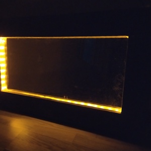 LED fénykábeles tükör rusztikus kerettel, Otthon & Életmód, Dekoráció, Kép & Falikép, Képkeret, Famegmunkálás, MESKA