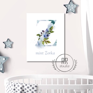  Betű vízfesték hatású, név, Gyerekszoba Kép, babaszoba dekoráció, falikép, névre szóló, kislány, virágos, erdei, rét, Otthon & Életmód, Babaszoba, gyerekszoba, Babaszoba kép, Fotó, grafika, rajz, illusztráció, MESKA