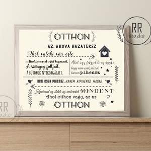 Home, Otthon, idézet, házirend, Családi szabályok, Család, Family, házirend, falikép, nagyszülők, házi áldás, név, ház - Meska.hu