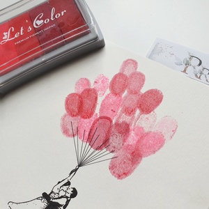 Rózsaszínből-pirosba átmemetes Tintapárna, festék párna, ujjlenyomat, ujjlenyomat képhez, esküvőre, nyomda, tinta, - otthon & életmód - dekoráció - kép & falikép - poszter - Meska.hu