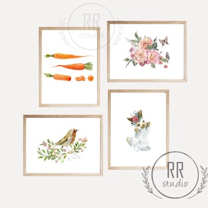 Húsvéti kép szett, 13x18cm, Tavaszi, otthoni dekoráció falikép, KERET NÉLKÜL - Meska.hu