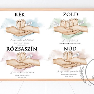 A nap amikor család lettünk, baba láb, talp, megérkeztem, családunk, születési adatok, egyedi falikép, KERET NÉLKÜL - otthon & életmód - dekoráció - fali és függő dekoráció - felirat - Meska.hu