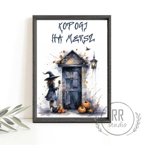 Kopogj ha mersz, Halloween party dekoráció, kiegészítő, falikép, őszi dekoráció, halloween dekor, felirat, Otthon & Életmód, Dekoráció, Halloween, Halloweeni ajtódíszek és ablakdíszek, Fotó, grafika, rajz, illusztráció, MESKA
