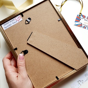 Apák napi ajándék, 15x20 cm arany keretben vízfesték hatásu kép művészpapíron, ajéndékkísérővel, masnival - otthon & életmód - dekoráció - kép & falikép - poszter - Meska.hu