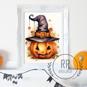 Halloween kép, tök, töklámpás, Halloween party dekoráció, kiegészítő, falikép,  halloween dekor, - KERET NÉLKÜL - otthon & életmód - dekoráció - halloween - halloweeni dekoráció - Meska.hu