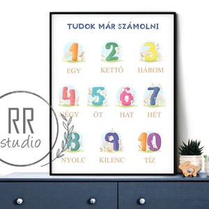 Számok, 1-10ig, gyerekszoba falikép,  keret nélkül, Otthon & Életmód, Babaszoba, gyerekszoba, Babaszoba kép, Fotó, grafika, rajz, illusztráció, MESKA