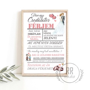 Van egy csodálatos férjem print, névre szóló kép, falikép, egyedi ajándék, pároknak, házassági évfordulóra, Otthon & Életmód, Dekoráció, Kép & Falikép, Poszter, Fotó, grafika, rajz, illusztráció, MESKA