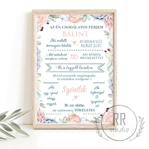 Az én csodálatos FELESÉGEM print, névreszóló kép, falikép, egyedi ajándék, pároknak, házassági évfordulóra-KERET NÉLKÜL, Otthon & Életmód, Dekoráció, Kép & Falikép, Poszter, Fotó, grafika, rajz, illusztráció, MESKA
