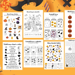 Halloween partira játékos feladatok gyerekeknek, letölthető, DIGITÁLIS termék, 8db A4-es JPG file - otthon & életmód - dekoráció - halloween - halloweeni dekoráció - Meska.hu