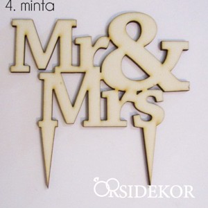 Esküvői tortadísz, Mr&Mrs - Meska.hu