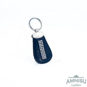 Fekete csepp alakú swarovski köves bőr kulcstartó H8004OK - Meska.hu