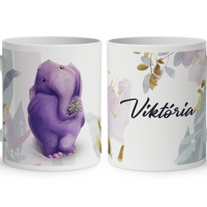 Kérd a neveddel - Tündéri lila elefánt mintás bögre, Otthon & Életmód, Konyhafelszerelés, tálalás, Tálalás, Bögre & Csésze, , MESKA