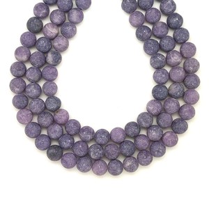 Lepidolit matt golyó A 8mm  ékszerkészítő alapanyag (füzér), Kellékek & szerszámok, Ásvány alapanyag, Ásványfüzér, , MESKA