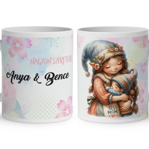 Névvel kérhető - Cuki Anya manó & Kisfia mintás bögre, Otthon & Életmód, Konyhafelszerelés, tálalás, Tálalás, Bögre & Csésze, , MESKA