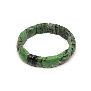 Rubin zoizit téglalap karkötő 12,5x17-17,5mm, Ékszer, Karkötő, Ásványkarkötő, , MESKA