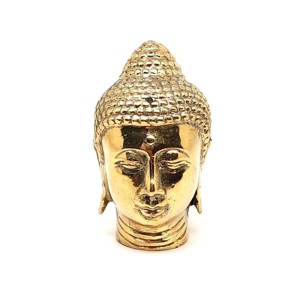 Réz figura Buddha fej arany 7x4cm - Meska.hu