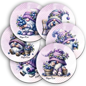 6 db cuki áfonyás manó kör alakú alátét szett (#86), , , MESKA