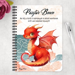 Személyre szabható - A legédesebb tűzsárkány mintás A6-os füzet - otthon & életmód - papír, írószer - jegyzetfüzet & napló - Meska.hu