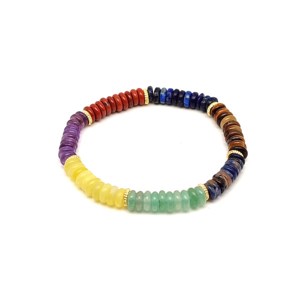 Csakra korong karkötő köztessel 6x2mm, Ékszer, Karkötő, Ásványkarkötő, , MESKA