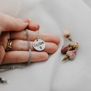 Együtt � nyaklánc kézzel beütött szöveggel - ékszer - nyaklánc - medálos nyaklánc - Meska.hu