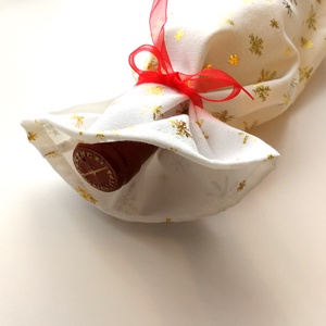 1 db karácsonyi, szilveszteri pezsgős zsák, újévi zsák, hópelyhes tasak, pezsgős táska, boros tasak férfiaknak, Karácsony, Karácsonyi ajándékozás, Karácsonyi ajándékcsomagolás, Varrás, MESKA