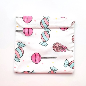 Cukorkás snackbag, tépőzáras szendvics csomagoló - vízhatlan uzsonnás tasak, uzsonnás szendvics csomagoló - táska & tok - uzsonna- & ebéd tartó - szendvics csomagoló - Meska.hu