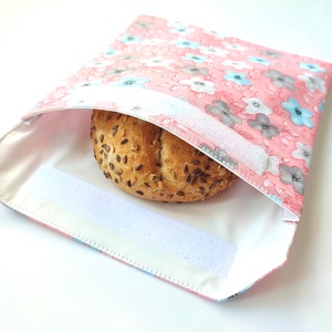 2 db-os virágos zerowaste szett: tépőzáras vízhatlan snackbag szett - uzsitasak és szendvics csomagoló - táska & tok - uzsonna- & ebéd tartó - szendvics csomagoló - Meska.hu