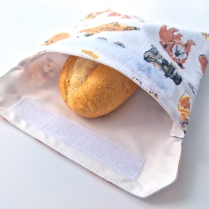 Buldogos snackbag, tépőzáras uzsitasak, vízhatlan szendvicstartó, uzsonnás tasak, szendvics tartó újraszalvéta, Táska & Tok, Uzsonna- & Ebéd tartó, Szendvics csomagoló, Varrás, MESKA