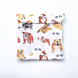 Buldogos snackbag, tépőzáras uzsitasak, vízhatlan szendvicstartó, uzsonnás tasak, szendvics tartó újraszalvéta - táska & tok - uzsonna- & ebéd tartó - szendvics csomagoló - Meska.hu