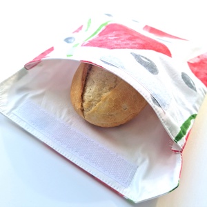 Dinnyés snackbag, tépőzáras uzsitasak, vízhatlan szendvicstartó, uzsonnás tasak, szendvics tartó, újraszalvéta - táska & tok - uzsonna- & ebéd tartó - szendvics csomagoló - Meska.hu