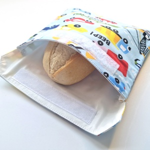 Járműves snackbag, tépőzáras uzsitasak, vízhatlan szendvicstartó, uzsonnás tasak, szendvics tartó újraszalvéta - táska & tok - uzsonna- & ebéd tartó - szendvics csomagoló - Meska.hu